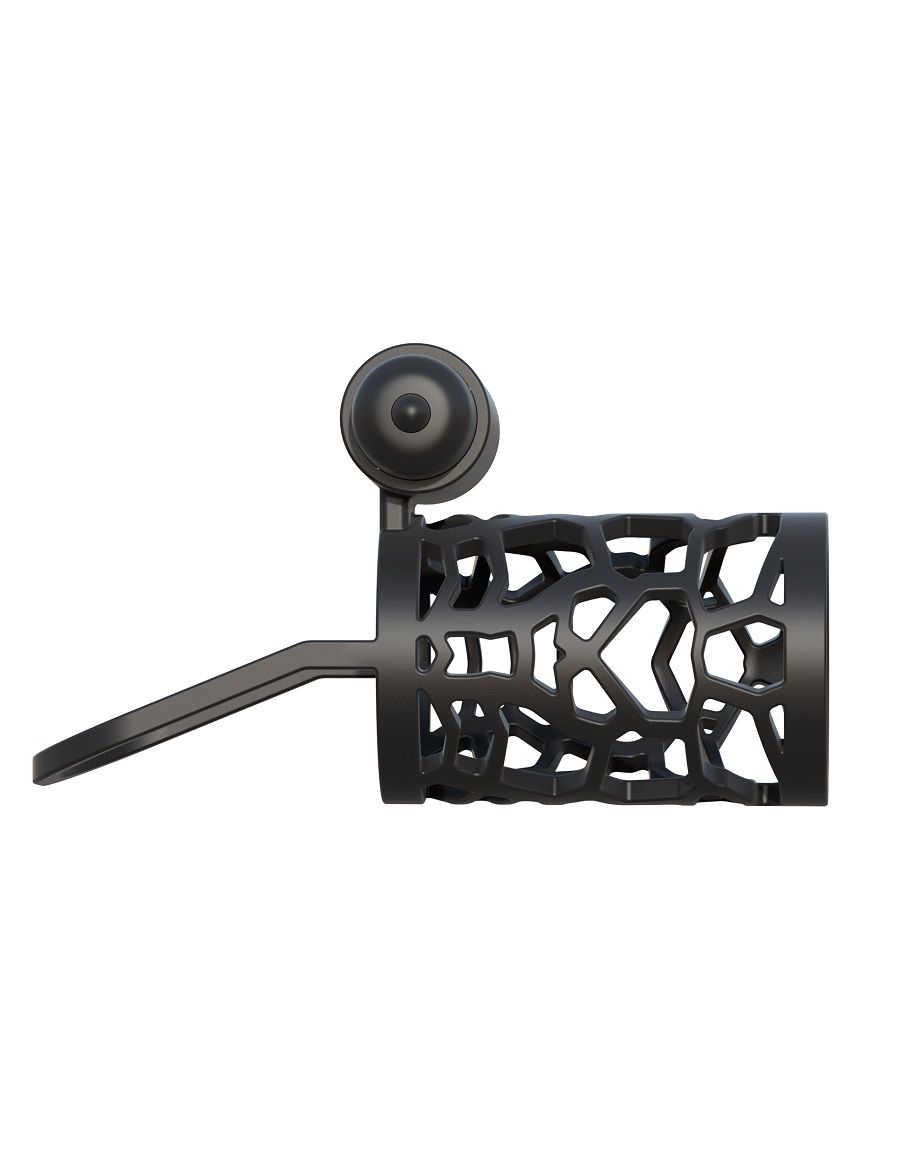 Чёрная насадка с подхватом мошонки и вибропулей - фото 144699