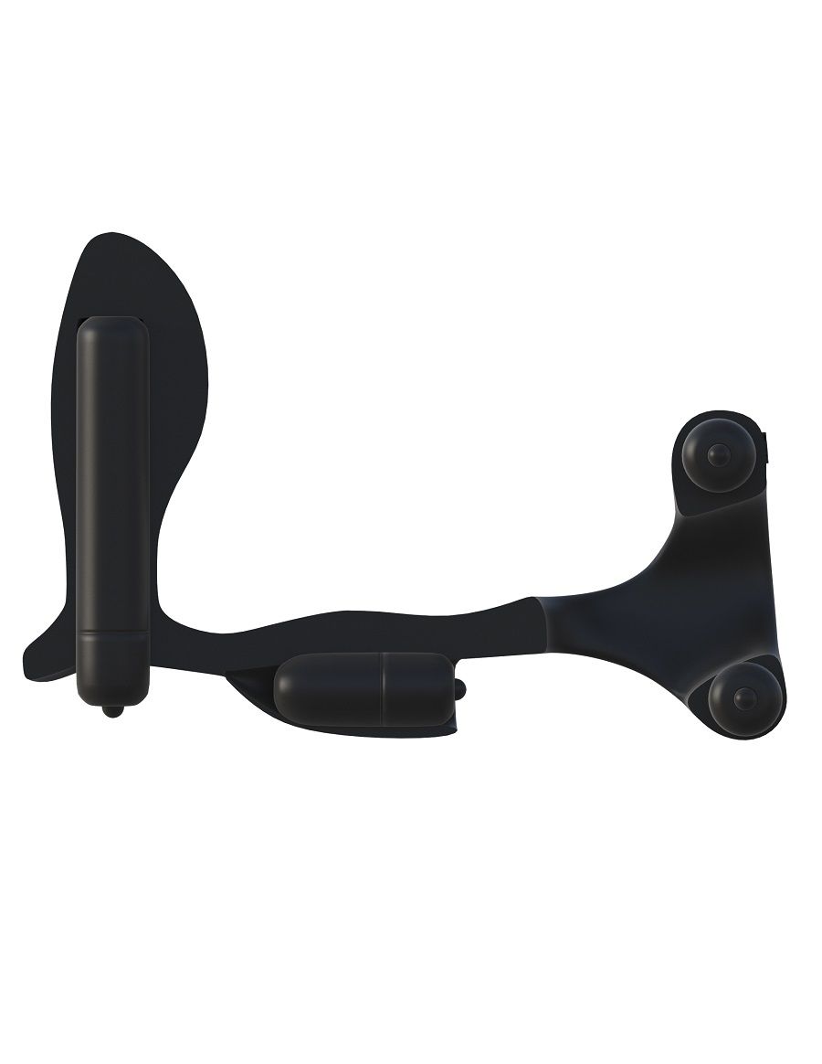 Чёрное эрекционное кольцо с анальным фаллоимитатором и 4 вибростимуляторами - фото 144709 Чёрное эрекционное кольцо с анальным фаллоимитатором и 4 вибростимуляторами - фото 144709