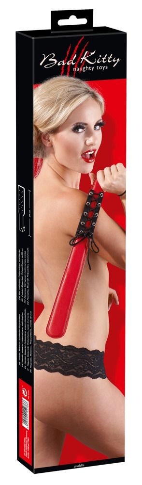 Широкая красная шлепалка в чёрной оплётке - 42 см. - фото 144810 Широкая красная шлепалка в чёрной оплётке - 42 см. - фото 144810