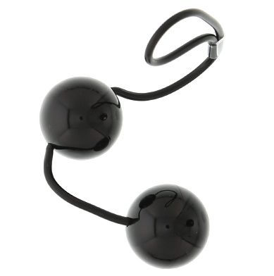 Чёрные вагинальные шарики на мягкой сцепке GOOD VIBES PERFECT BALLS - фото 144900