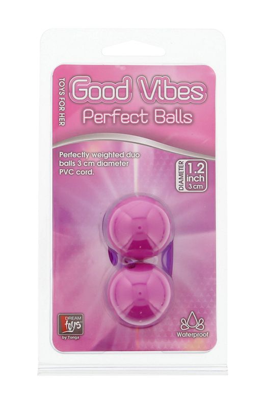 Фиолетовые вагинальные шарики на мягкой сцепке GOOD VIBES PERFECT BALLS - фото 144903 Фиолетовые вагинальные шарики на мягкой сцепке GOOD VIBES PERFECT BALLS - фото 144903