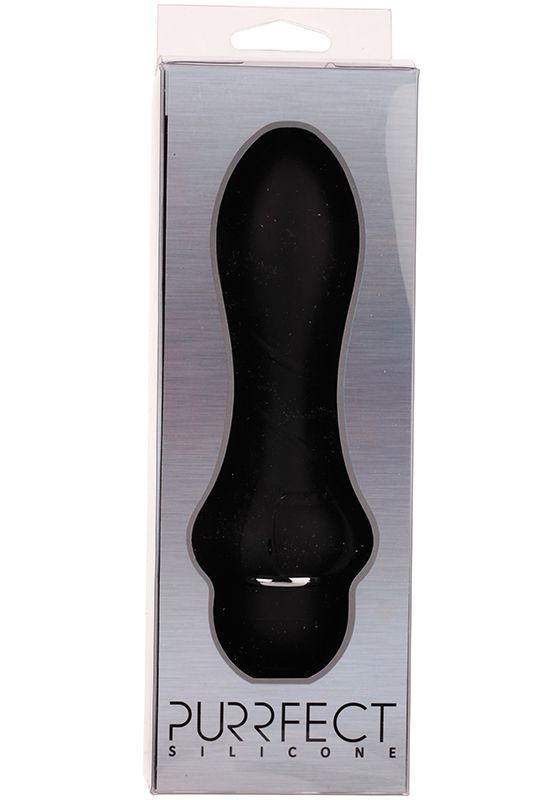 Чёрный вибромассажер для анальной стимуляции PURRFECT SILICONE ANAL VIBRATOR BLACK - 12,7 см. - фото 144947