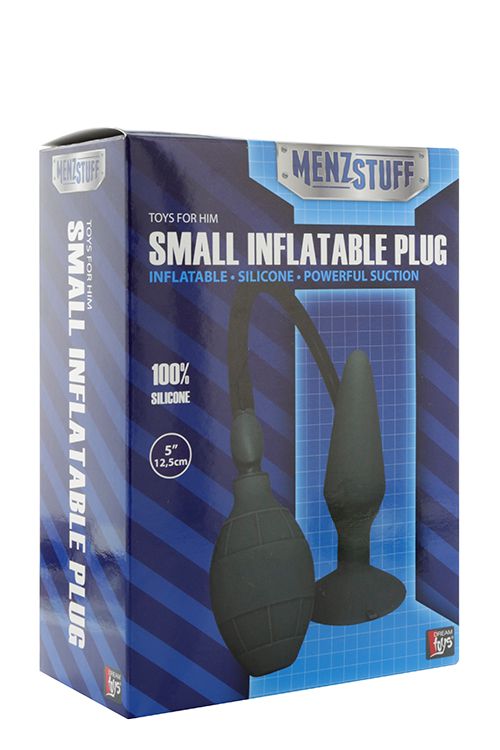 Чёрная анальная пробка с функцией расширения MENZSTUFF SMALL INFLATABLE PLUG- 12,5 см. - фото 180606