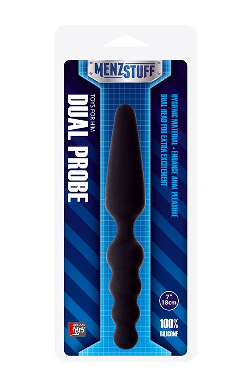 Чёрный двусторонний массажер для анальной стимуляции MENZSTUFF DUAL PROBE - 18 см. - фото 144965 Чёрный двусторонний массажер для анальной стимуляции MENZSTUFF DUAL PROBE - 18 см. - фото 144965