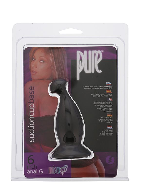 Чёрный массажёр простаты или точки G PURE ANAL G BUTT PLUG - 15 см. - фото 145016 Чёрный массажёр простаты или точки G PURE ANAL G BUTT PLUG - 15 см. - фото 145016