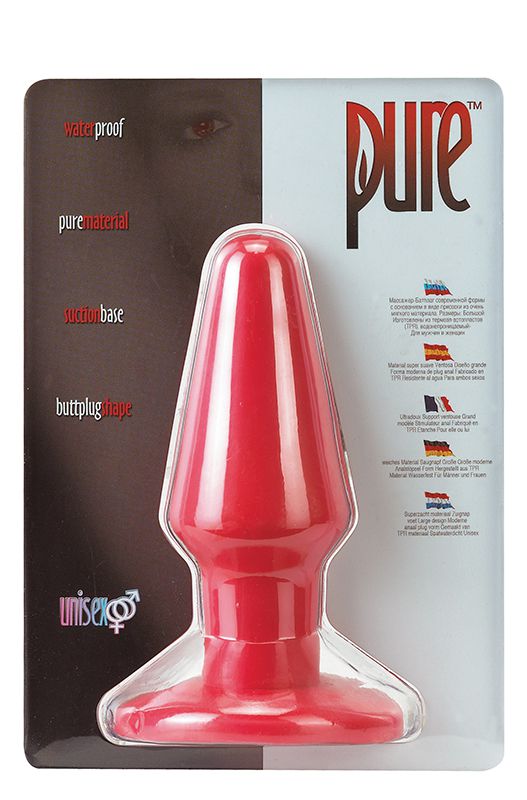 Красная анальная втулка Pure - 13,5 см. - фото 145018