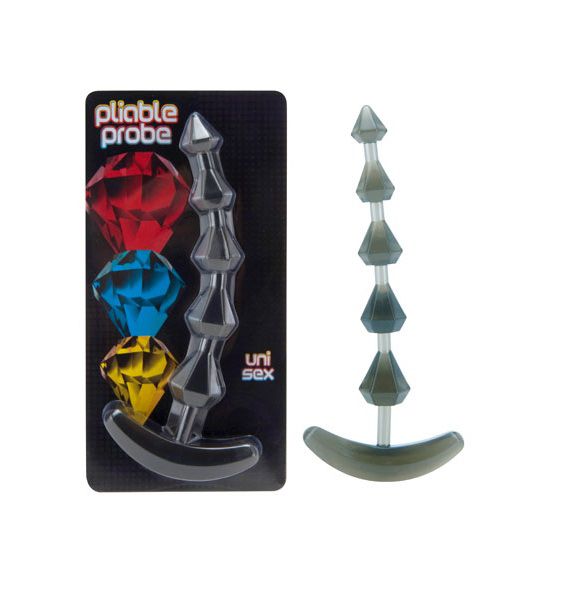 Дымчатая анальная цепочка PLIABLE PROBE - 15 см. - фото 145027 Дымчатая анальная цепочка PLIABLE PROBE - 15 см. - фото 145027