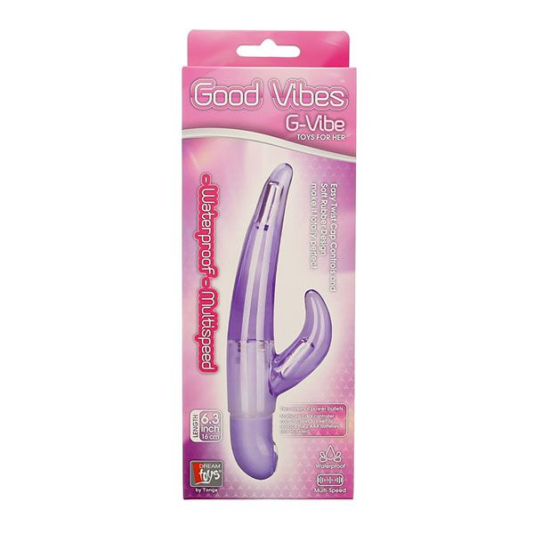 Фиолетовый вибратор для G-стимуляции GOOD VIBES G-VIBE - 16 см. - фото 145031