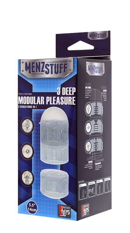 Прозрачный модульный мастурбатор MENZSTUFF 3 DEEP MODULAR PLEASURES - фото 145062