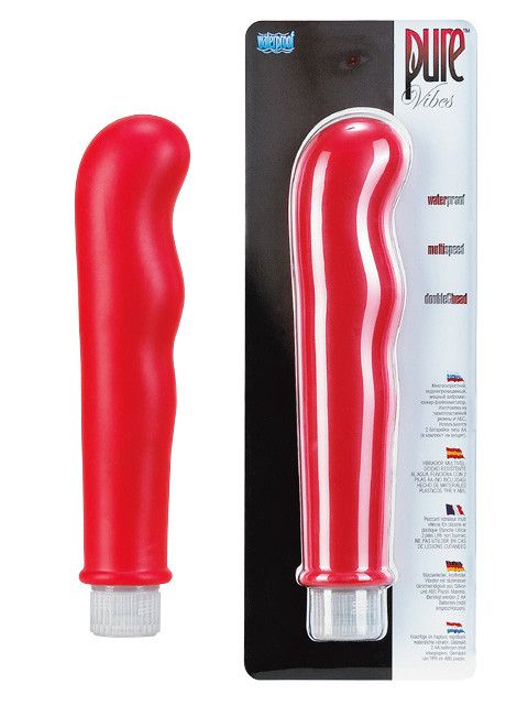 Красный вибромассажёр с наплывами Pure Vibes - 17,8 см. - фото 145106