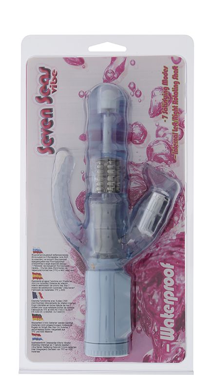 Голубой вибромассажёр для тройной стимуляции SEVEN SEAS VIBE BLUE - 23 см. - фото 145112 Голубой вибромассажёр для тройной стимуляции SEVEN SEAS VIBE BLUE - 23 см. - фото 145112