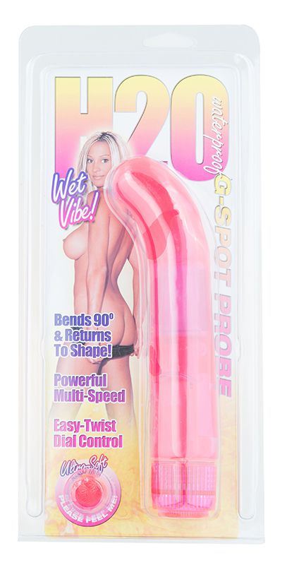 Розовый водонепроницаемый стимулятор G-точки H2O G-SPOT PROBE WATERPROOF VIBRATOR - 18 см. - фото 145129