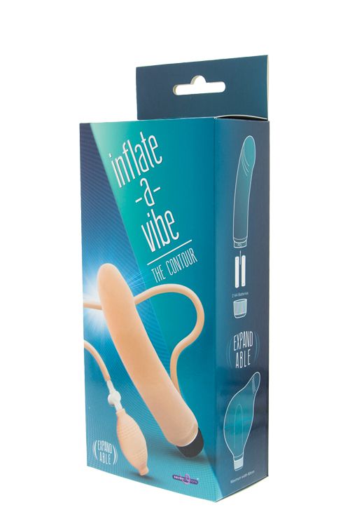 Телесный вибромассажёр с функцией расширения INFLATE A VIBE CONTOUR - 20,5 см. - фото 145131 Телесный вибромассажёр с функцией расширения INFLATE A VIBE CONTOUR - 20,5 см. - фото 145131