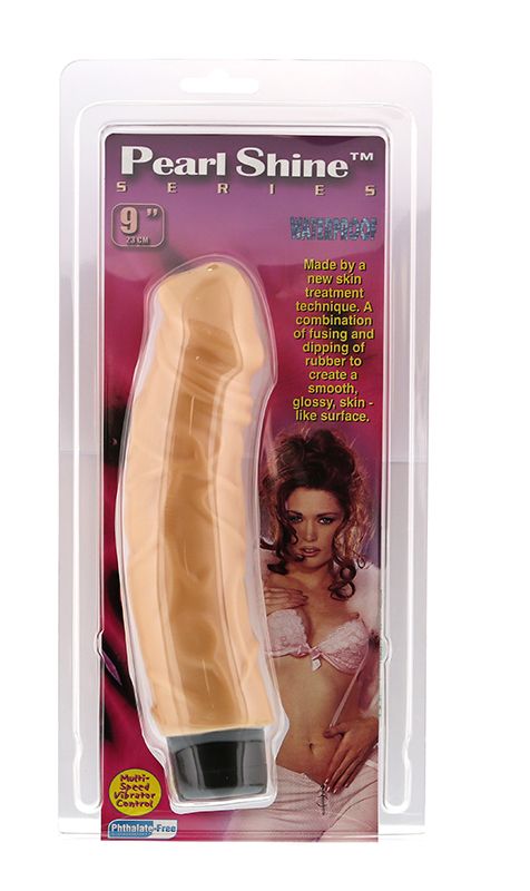 Телесный вибратор-реалистик с богатым рельефом поверхности PEARL SHINE 9 VIBRATOR - 22,8 см. - фото 145160