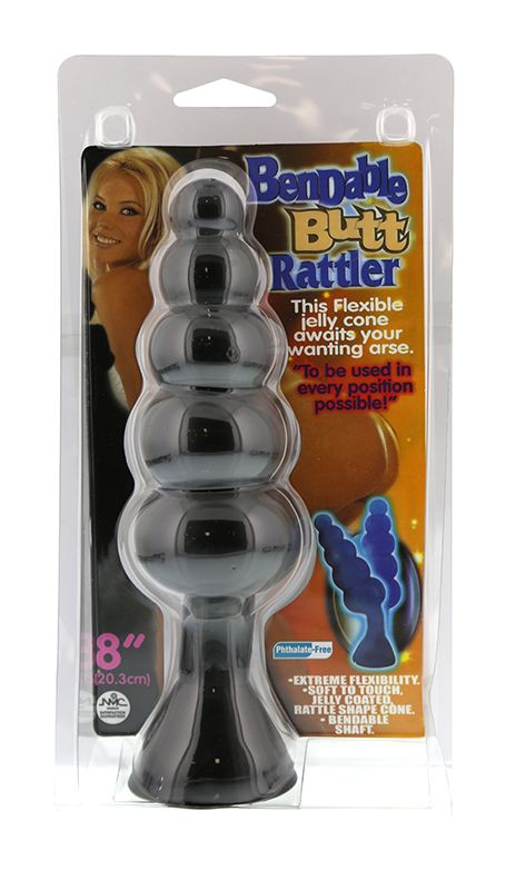 Чёрная анальная ёлочка на ножке BENDABLE BUTT RATTLER - 20,3 см. - фото 145170 Чёрная анальная ёлочка на ножке BENDABLE BUTT RATTLER - 20,3 см. - фото 145170