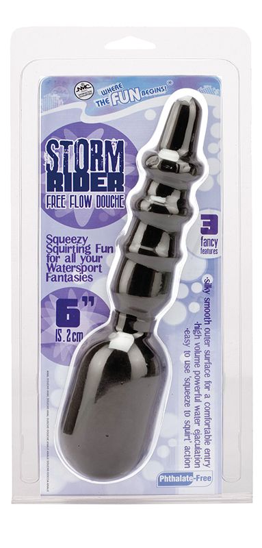 Чёрный анальный душ с рёбрышками STORM RIDER - фото 145184 Чёрный анальный душ с рёбрышками STORM RIDER - фото 145184