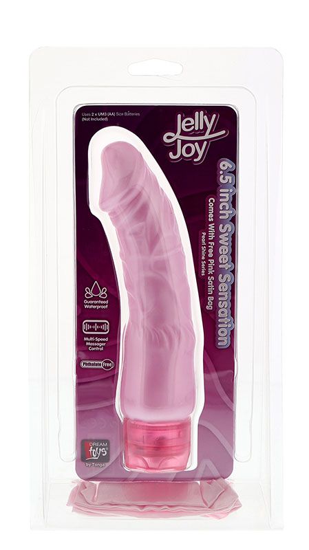 Розовый вибратор реалистичной формы JELLY JOY SWEET SENSATIONS - 16,5 см. - фото 145242