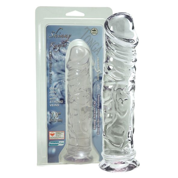 Прозрачный гелевый фаллоимитатор на присоске JELLY JOY SHINNY KNIGHT - 17,8 см. - фото 145250