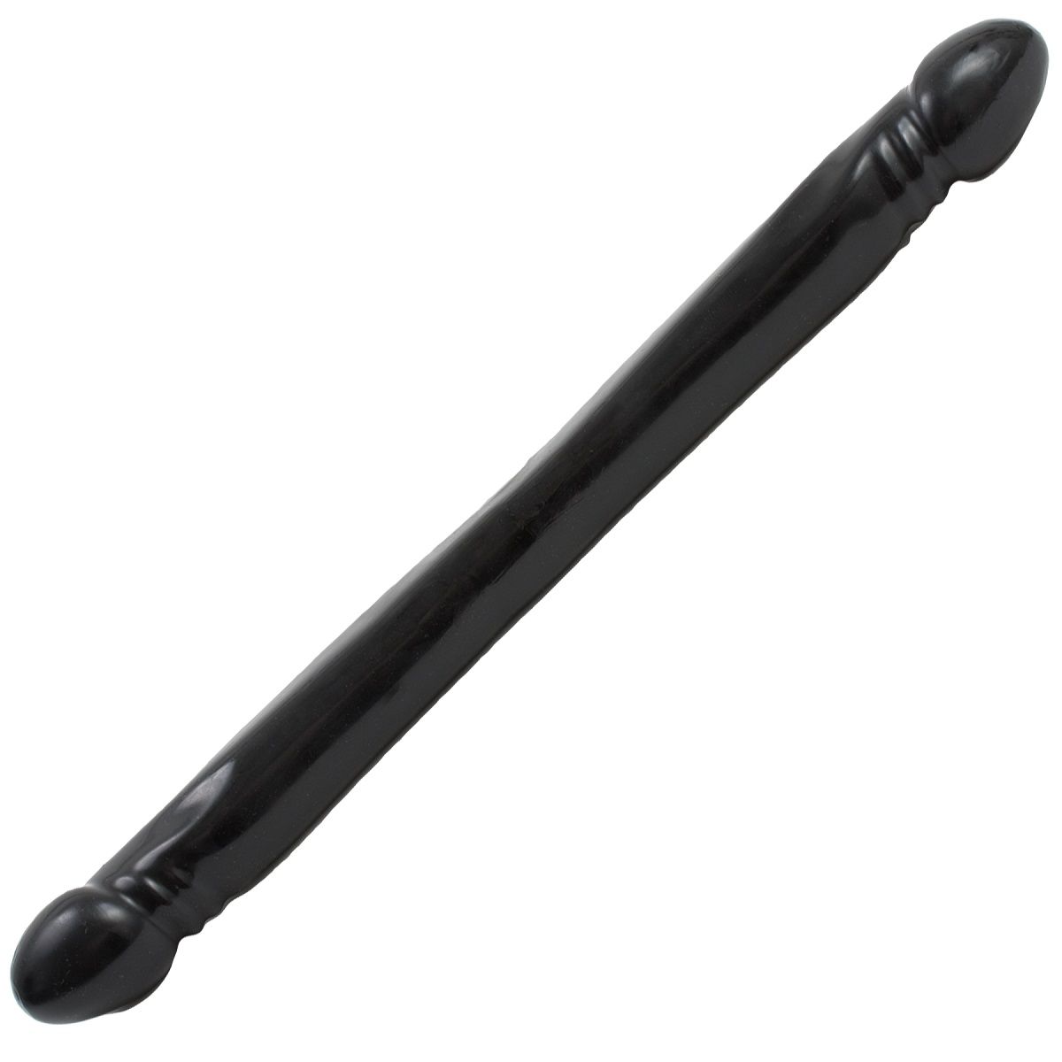 Чёрный двусторонний фаллоимитатор Double Header Smooth - 44,5 см. - фото 314323