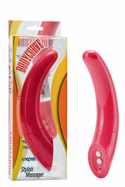Ярко-розовый изогнутый вибромассажёр для G-стимуляции Body Curve - 20 см. - фото 145716 Ярко-розовый изогнутый вибромассажёр для G-стимуляции Body Curve - 20 см. - фото 145716