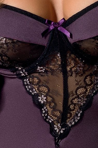 Облегающая сорочка с кружевными вставками на лифе и подоле Irma - фото 145742