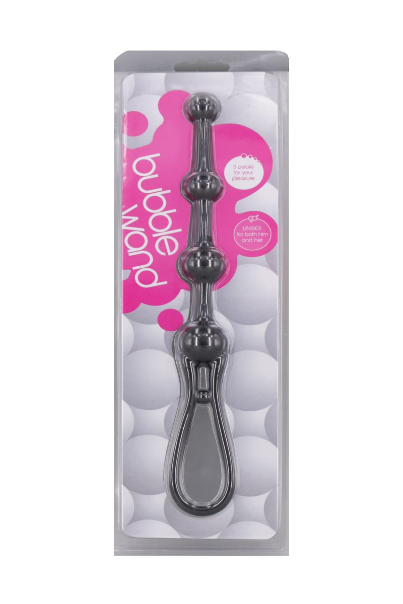 Чёрная анальная цепочка с петлёй - 19 см. - фото 145754