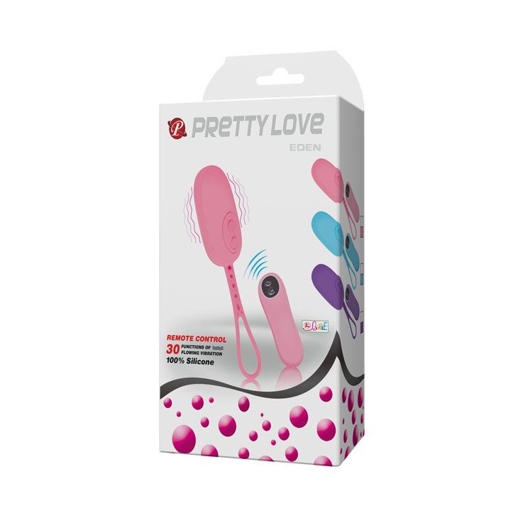 Лиловое виброяичко с 30 функциями вибрации и дистанционным управлением - фото 145829