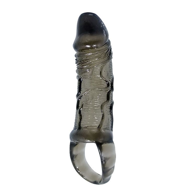 Фаллическая насадка на пенис с подхватом мошонки - 15 см. - фото 314524