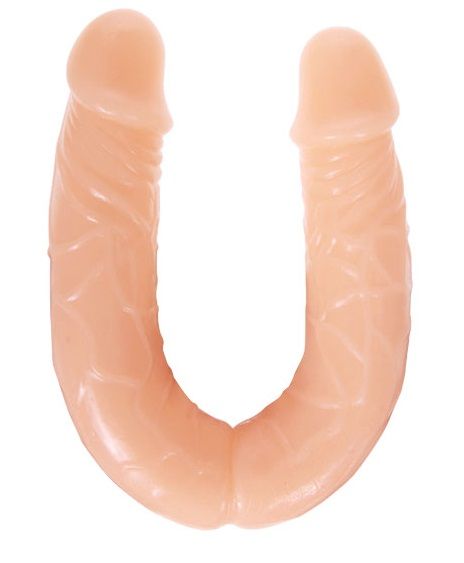 Двухголовый телесный фаллоимитатор - 35,9 см. - фото 146024