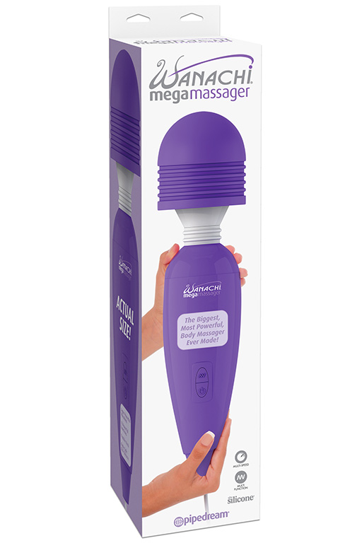 Фиолетовый вибромассажер Mega Wanachi - 43 см. - фото 146084