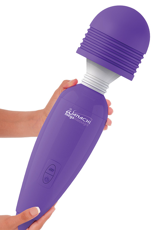 Фиолетовый вибромассажер Mega Wanachi - 43 см. - фото 146085