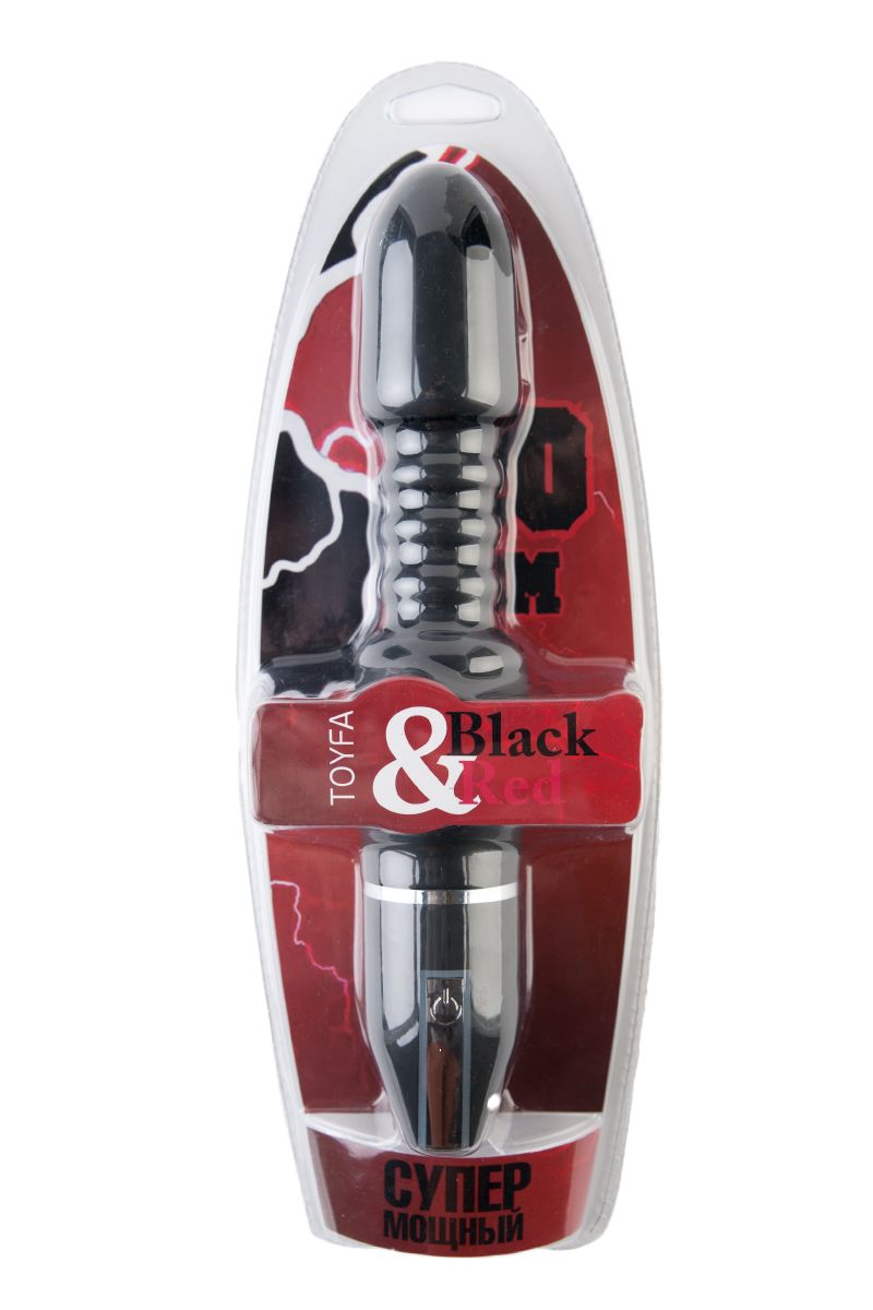 Чёрный анальный вибромассажёр с широкой головкой - 27 см. - фото 146096