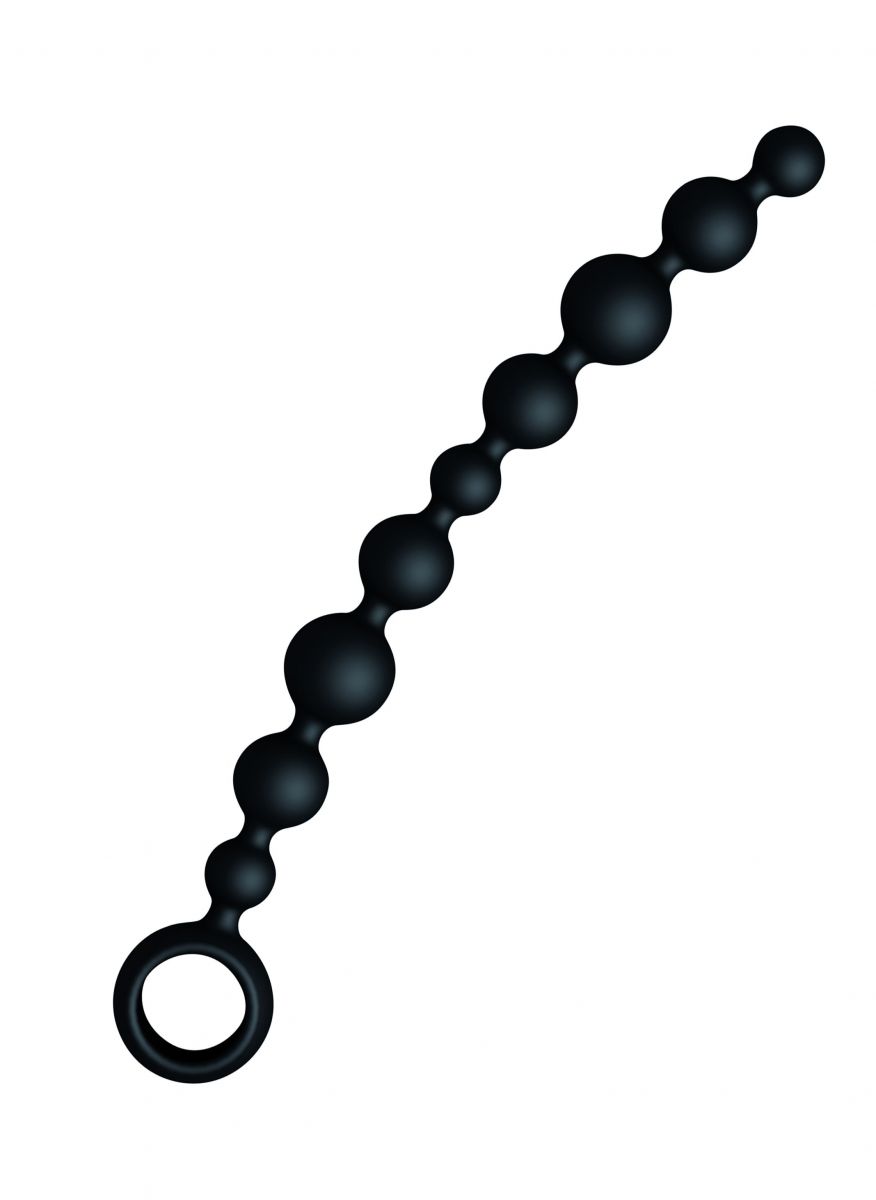 Большая чёрная анальная цепочка Joyballs Anal Wave - 29,8 см. - фото 146143