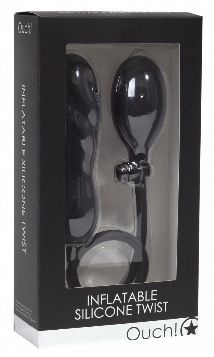 Чёрный анальный фаллоимитатор с грушей OUCH! - 16 см. - фото 182088 Чёрный анальный фаллоимитатор с грушей OUCH! - 16 см. - фото 182088