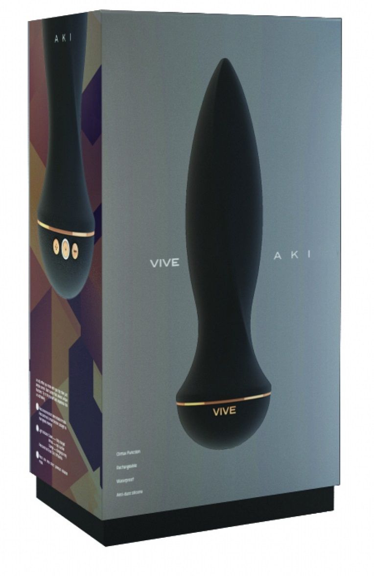 Чёрный вибратор Aki с заострённым кончиком - 17,5 см. - фото 146288 Чёрный вибратор Aki с заострённым кончиком - 17,5 см. - фото 146288