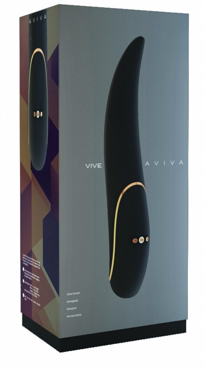 Чёрный вибратор Aviva с тонким кончиком - 19,8 см. - фото 146292