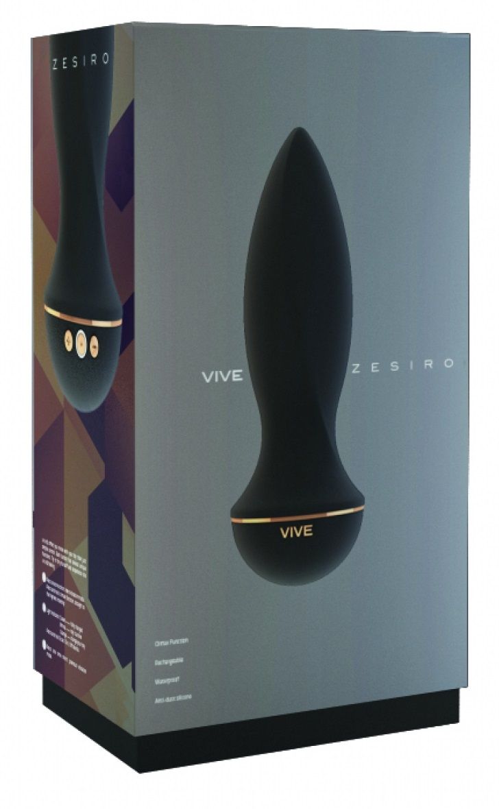 Чёрный вибратор Zesiro с заострённым кончиком - 14,5 см. - фото 146302