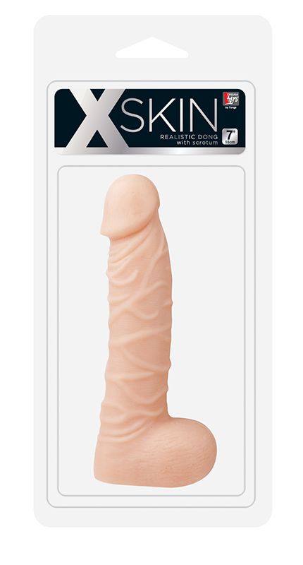 Телесный фаллоимитатор с богатым рельефом поверхности XSKIN 7 PVC DONG - 18 см. - фото 146578 Телесный фаллоимитатор с богатым рельефом поверхности XSKIN 7 PVC DONG - 18 см. - фото 146578