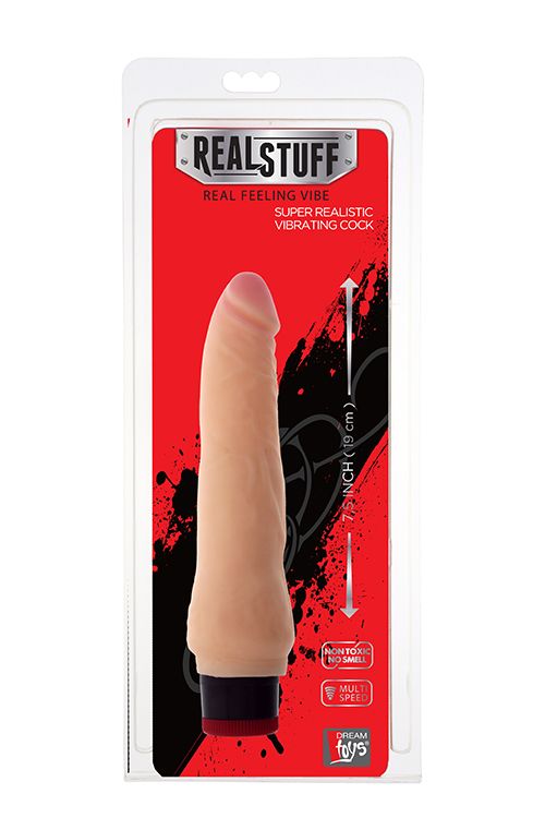 Телесный вибратор-реалистик REALSTUFF 7.5INCH VIBRATOR - 19 см. - фото 146582