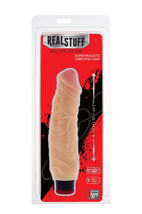 Вибратор-реалистик с крупными венами на поверхности REALSTUFF 8INCH VIBRATOR - 20,3 см. - фото 146588 Вибратор-реалистик с крупными венами на поверхности REALSTUFF 8INCH VIBRATOR - 20,3 см. - фото 146588