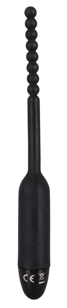 Чёрный вибростимулятор для уретры Silikon Dilator - 19 см. - фото 146944