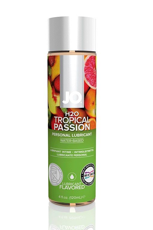 Лубрикант на водной основе с ароматом тропических фруктов JO Flavored Tropical Passion - 120 мл. - фото 146968