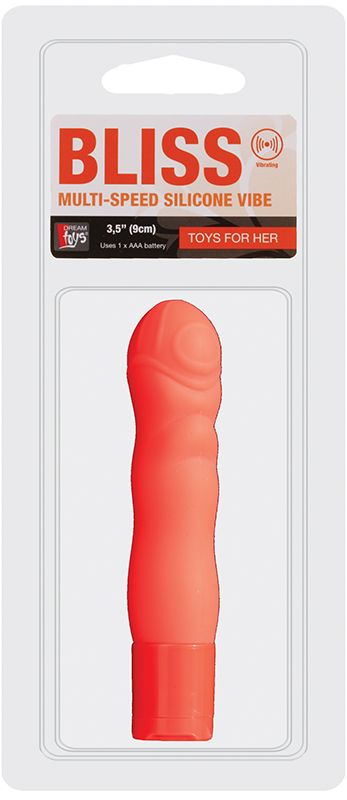 Оранжевый мини-вибромассажёр NEON BLISS VIBRATOR - 9 см. - фото 146991