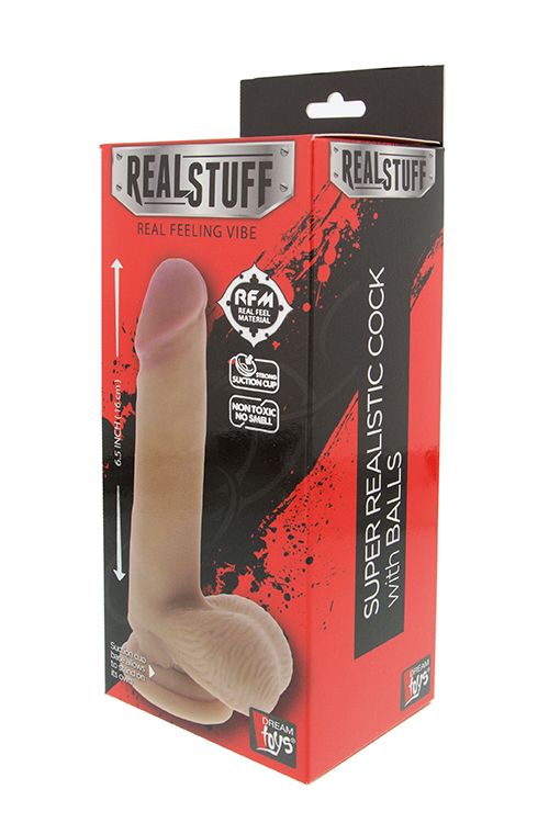 Реалистичный фаллоимитатор REALSTUFF 6.5INCH DONG W. SCROTUM - 16,5 см. - фото 147003 Реалистичный фаллоимитатор REALSTUFF 6.5INCH DONG W. SCROTUM - 16,5 см. - фото 147003