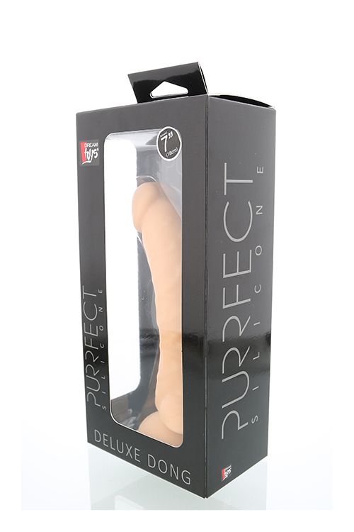 Телесный фаллоимитатор на присоске PURRFECT SILICONE DELUXE DONG 7INCH - 18 см. - фото 147019 Телесный фаллоимитатор на присоске PURRFECT SILICONE DELUXE DONG 7INCH - 18 см. - фото 147019