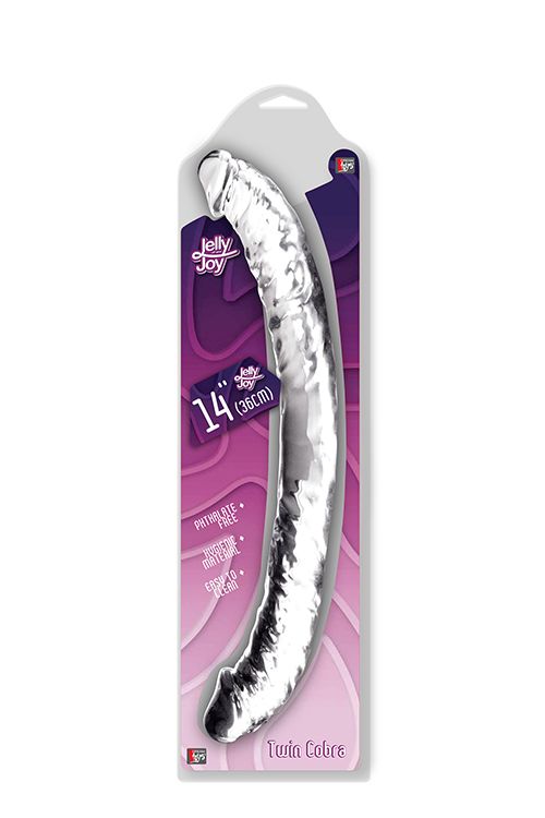Прозрачный гелевый двусторонний фаллоимитатор JELLY JOY TWIN COBRA CLEAR DOUBLE DONG - 36 см. - фото 182758 Прозрачный гелевый двусторонний фаллоимитатор JELLY JOY TWIN COBRA CLEAR DOUBLE DONG - 36 см. - фото 182758