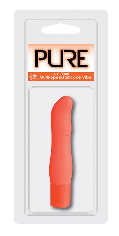 Оранжевый мини-вибратор PURE 3.5INCH VIBRATOR ORANGE - 9 см. - фото 147088