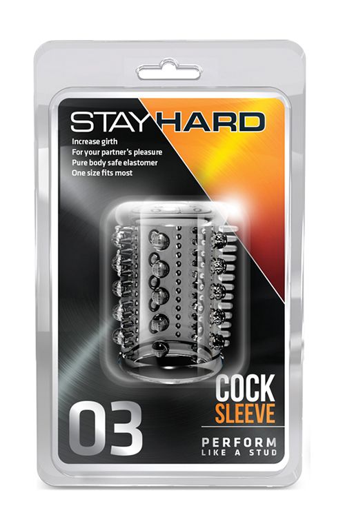 Прозрачная насадка с шипами и шишечками STAY HARD COCK SLEEVE 03 CLEAR - фото 147112