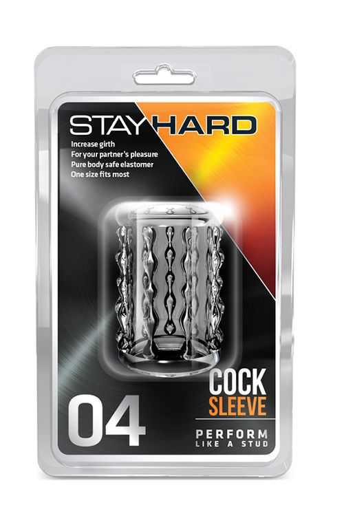 Прозрачная насадка с бороздками STAY HARD COCK SLEEVE 04 CLEAR - фото 182762