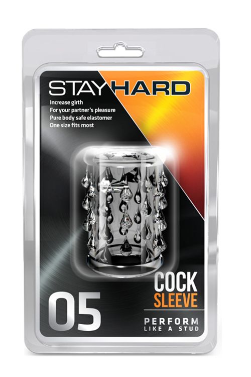 Прозрачная насадка с капельками STAY HARD COCK SLEEVE 05 CLEAR - фото 182764